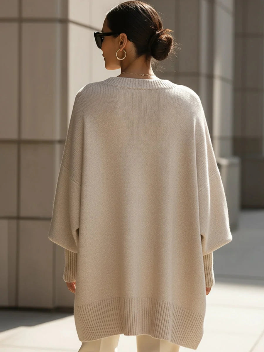 Jennifer | Oversized draperad tröja med vid halsringning