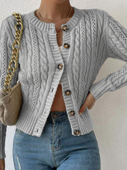 Klassisk Kabelstickad Cardigan