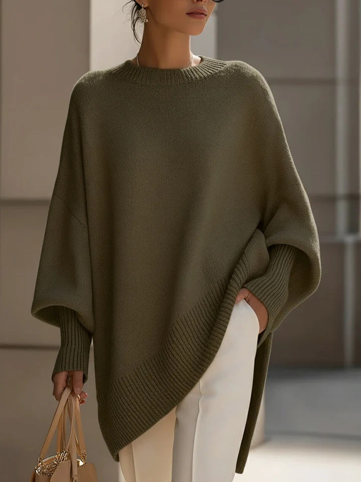 Jennifer | Oversized draperad tröja med vid halsringning