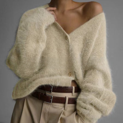 Alma Mjuk V-ringad Cardigan