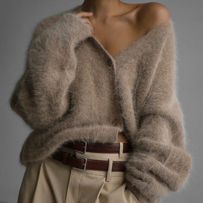 Alma Mjuk V-ringad Cardigan